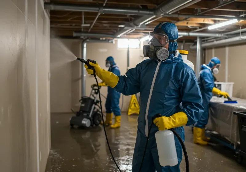 Basement Sanitization and Antimicrobial Treatment process in Halawa, HI